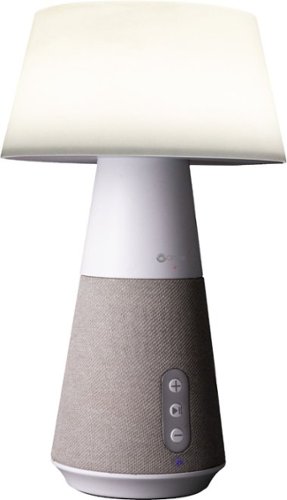 OttLite - Entertain LED Bluetooth Speaker Lamp w/ 3 Brightness Settings, 3 Light Temperatures Settings, Removeable Emergency Light - Gray and White