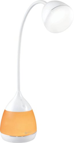 OttLite Mood LED Color Changing Base Desk Lamp with Three Brightness Settings, USB Charging Port and Clear Sun Technology - White WORLDWIDE DELIVERY