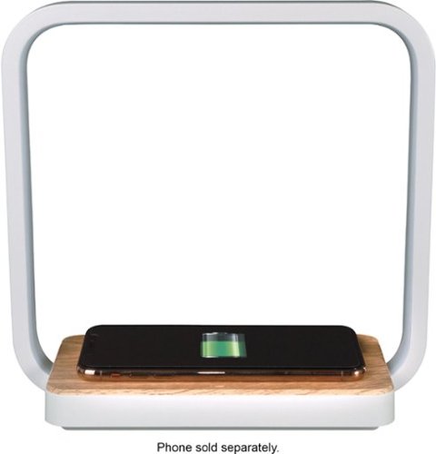 OttLite Desk Lamp/Night Light with Three Brightness Settings, USB Port & Qi Certified Wireless Charging Pad for iPhone/Android - White WORLDWIDE DELIVERY