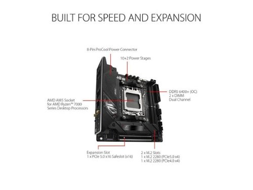 ASUS ROG Strix B650E I Gaming WiFi AM5 DDR5 mITX Motherboard, 10+2