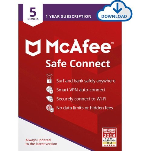McAfee - Safe Connect (5 Device) (1-Year Subscription) - Windows, Mac OS, Apple iOS, Android, Chrome [Digital]