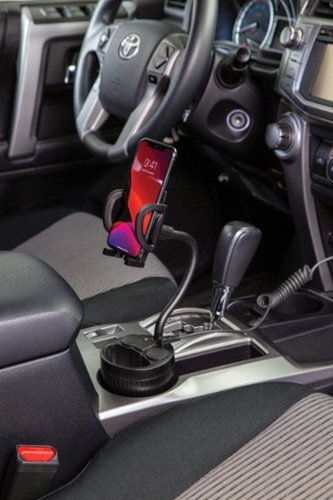 Scosche PowerHub Cup Holder Mount and Charging Hub Dual USB and Dual 12V - Black WORLDWIDE DELIVERY