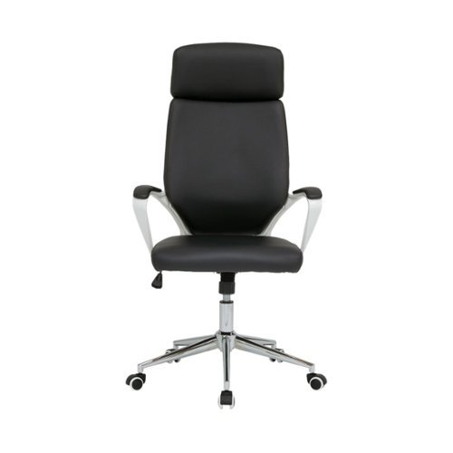 Calico Designs - 5-Pointed Star Polyurethane Executive Chair - Black/White Frame
