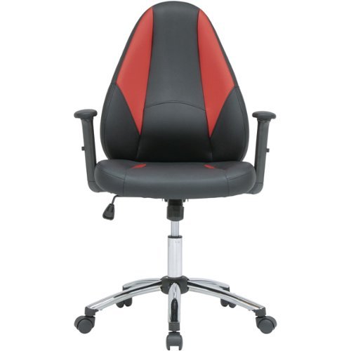 SD Gaming - Gaming 5-Pointed Star Polyurethane and Vegan Leather Office Chair - Black/Red/Chrome