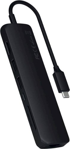 Satechi Slim Multiport USB-C Hub - Ethernet, 4K HDMI, 60W USB-C PD Charging, 2 USB-A, SD/Micro Card Readers for Mac & Windows - Matte Black GLOBAL SHIPPING