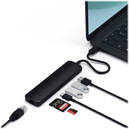 Satechi Slim Multiport USB-C Hub - Ethernet, 4K HDMI, 60W USB-C PD Charging, 2 USB-A, SD/Micro Card Readers for Mac & Windows - Matte Black WHERE TO BUY