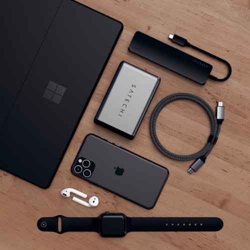 Satechi Slim Multiport USB-C Hub - Ethernet, 4K HDMI, 60W USB-C PD Charging, 2 USB-A, SD/Micro Card Readers for Mac & Windows - Matte Black BUY ONLINE