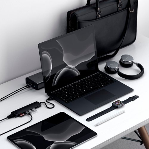 Satechi Slim Multiport USB-C Hub - Ethernet, 4K HDMI, 60W USB-C PD Charging, 2 USB-A, SD/Micro Card Readers for Mac & Windows - Matte Black BUY IN MIDDLE EAST