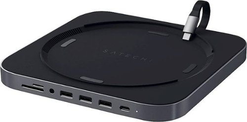 Satechi - Type-C Aluminum Stand and Hub for Mac Mini & Mac Studio - USB-C Data Port, Micro/SD Card Reader, 3 USB 3.0 & Audio Jack