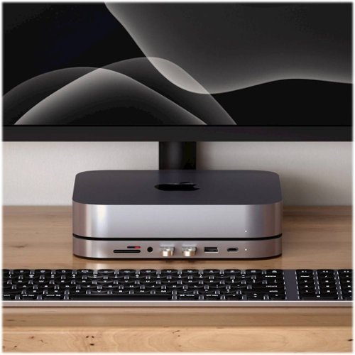 Satechi Type-C Aluminum Stand and Hub for Mac Mini & Mac Studio - USB-C Data Port, Micro/SD Card Reader, 3 USB 3.0 & Audio Jack - Space Gray BUY ONLINE