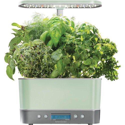 AeroGarden - Harvest Elite – Indoor Garden - Easy Setup - 6 Gourmet Herb pods included - Sage Green