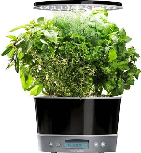 AeroGarden - Harvest Elite 360 6-Pod with Gourmet Herb Seed Pod Kit - Platinum Stainless