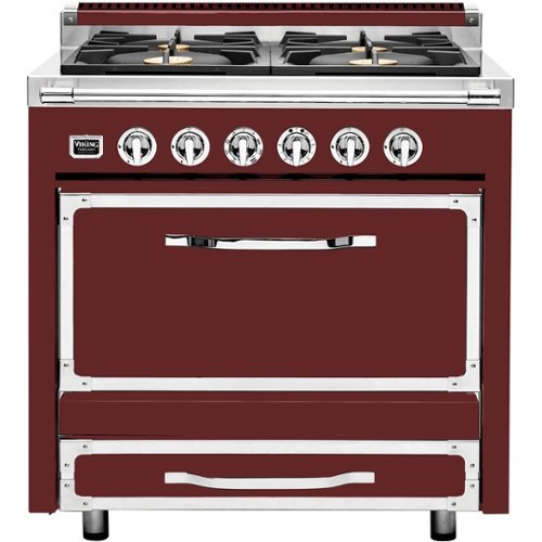 Viking - Tuscany 3.8 Cu. Ft. Freestanding Dual Fuel True Convection Range - Reduction red