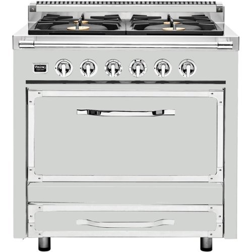 Viking - Tuscany 3.8 Cu. Ft. Freestanding Dual Fuel True Convection Range - Frost white