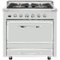 Viking - Tuscany 3.8 Cu. Ft. Freestanding Dual Fuel True Convection Range - Frost White-Front_Standard