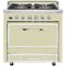 Viking - Tuscany 3.8 Cu. Ft. Freestanding Dual Fuel True Convection Range - Vanilla Cream-Front_Standard