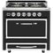 Viking - Tuscany 3.8 Cu. Ft. Freestanding Dual Fuel True Convection Range - Cast Black-Front_Standard
