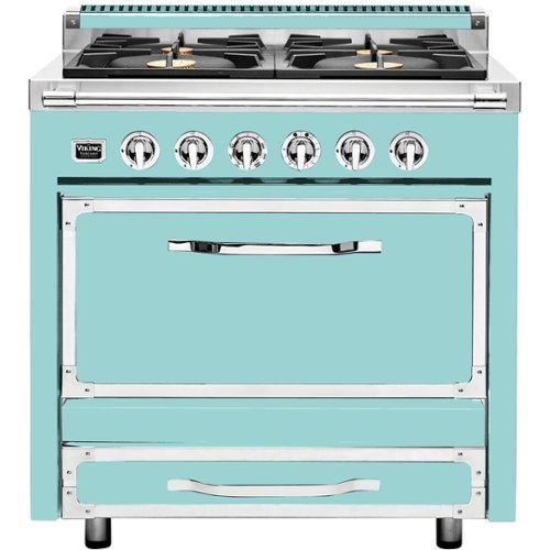 Viking - Tuscany 3.8 Cu. Ft. Freestanding Dual Fuel True Convection Range - Bywater blue