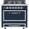 Viking - Tuscany 3.8 Cu. Ft. Freestanding Dual Fuel True Convection Range - Slate Blue-Front_Standard