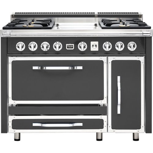 Viking - Tuscany 6.2 Cu. Ft. Freestanding Double Oven Dual Fuel True Convection Range - Damascus gray