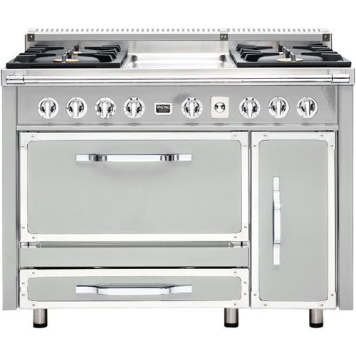 Viking - Tuscany 6.2 Cu. Ft. Freestanding Double Oven Dual Fuel True Convection Range - Frost white