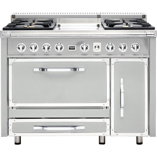 Viking - Tuscany 6.2 Cu. Ft. Freestanding Double Oven Dual Fuel True Convection Range - Frost White