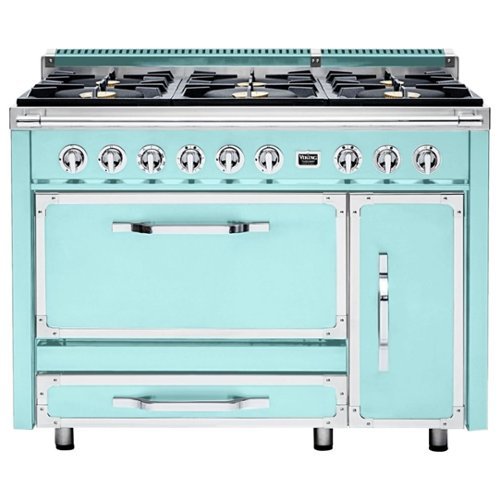 Viking - Tuscany 6.2 Cu. Ft. Freestanding Double Oven Dual Fuel True Convection Range - Bywater blue