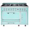 Viking - Tuscany 6.2 Cu. Ft. Freestanding Double Oven Dual Fuel True Convection Range - Bywater Blue-Front_Standard