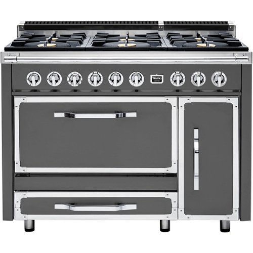 Viking - Tuscany 6.2 Cu. Ft. Freestanding Double Oven Dual Fuel True Convection Range - Damascus gray
