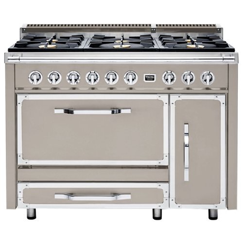Viking - Tuscany 6.2 Cu. Ft. Freestanding Double Oven Dual Fuel True Convection Range - Pacific gray