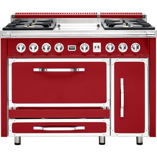 Viking - Tuscany 6.2 Cu. Ft. Freestanding Double Oven Dual Fuel True Convection Range - San marzano red
