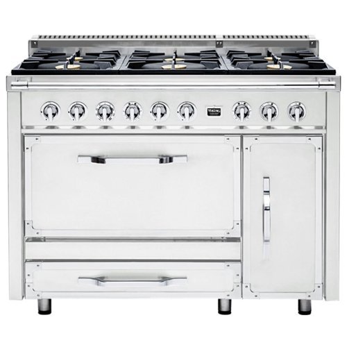 Viking - Tuscany 6.2 Cu. Ft. Freestanding Double Oven Dual Fuel True Convection Range - Frost White
