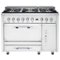 Viking - Tuscany 6.2 Cu. Ft. Freestanding Double Oven Dual Fuel True Convection Range - Frost White-Front_Standard