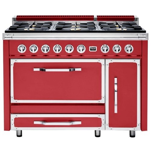 Viking - Tuscany 6.2 Cu. Ft. Freestanding Double Oven Dual Fuel True Convection Range - San Marzano Red