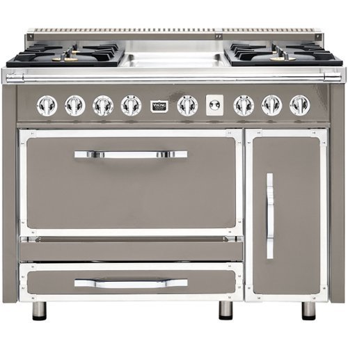 Viking - Tuscany 6.2 Cu. Ft. Freestanding Double Oven Dual Fuel True Convection Range - Pacific gray
