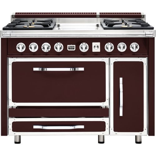 Viking - Tuscany 6.2 Cu. Ft. Freestanding Double Oven Dual Fuel True Convection Range - Kalamata red