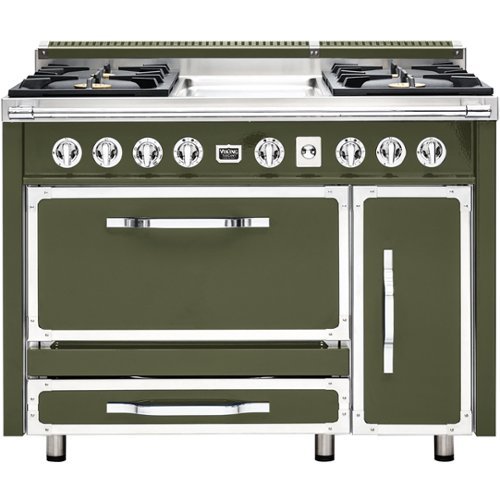 Viking - Tuscany 6.2 Cu. Ft. Freestanding Double Oven Dual Fuel True Convection Range - Cypress green