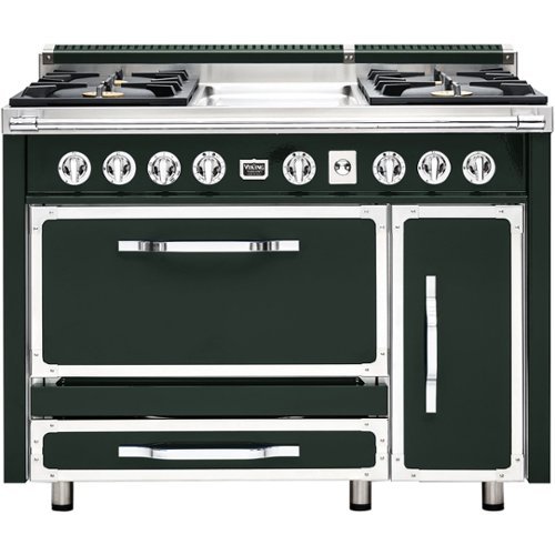 Viking - Tuscany 6.2 Cu. Ft. Freestanding Double Oven Dual Fuel True Convection Range - Blackforest green