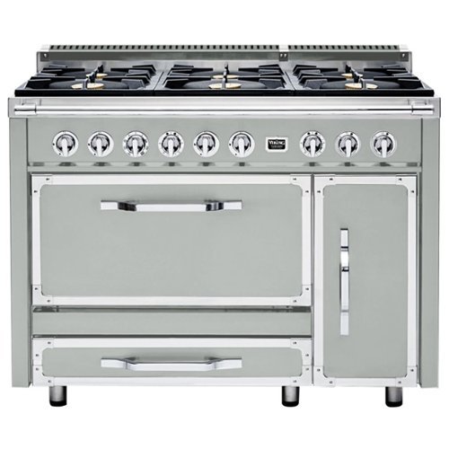 Viking - Tuscany 6.2 Cu. Ft. Freestanding Double Oven Dual Fuel True Convection Range - Arctic gray