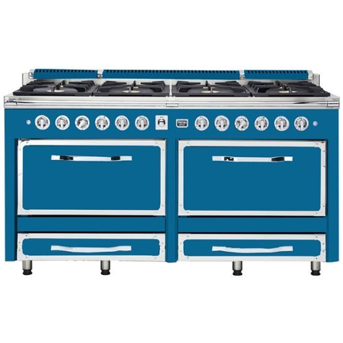 Viking - Tuscany 7.6 Cu. Ft. Freestanding Double Oven Dual Fuel True Convection Range - Alluvial blue