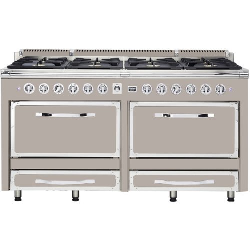 Viking - Tuscany 7.6 Cu. Ft. Freestanding Double Oven Dual Fuel True Convection Range - Pacific Gray