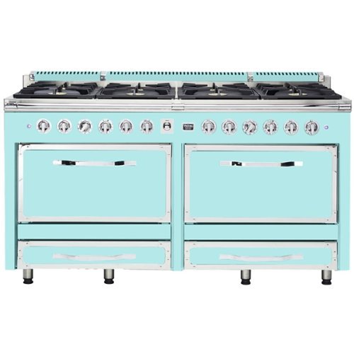 Viking - Tuscany 7.6 Cu. Ft. Freestanding Double Oven Dual Fuel True Convection Range - Bywater blue