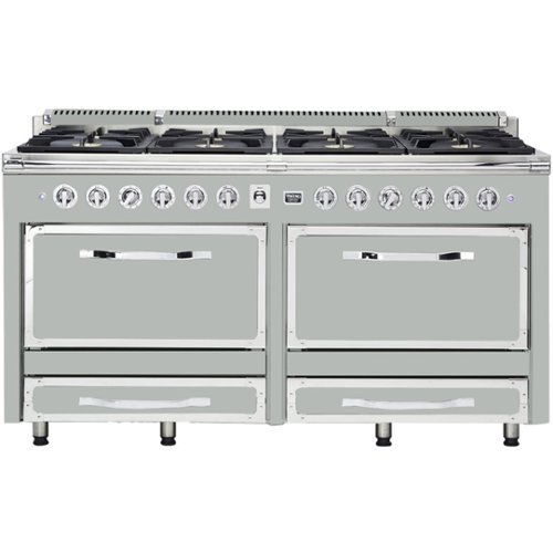 Viking - Tuscany 7.6 Cu. Ft. Freestanding Double Oven Dual Fuel True Convection Range - Arctic gray