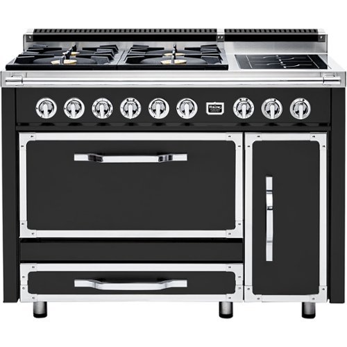 Viking - Tuscany 6.2 Cu. Ft. Freestanding Double Oven Dual Fuel True Convection Range - Cast Black-Front_Standard 
