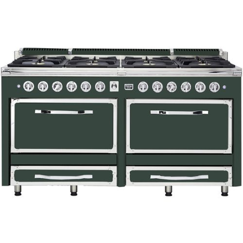 Viking - Tuscany 7.6 Cu. Ft. Freestanding Double Oven Dual Fuel True Convection Range - Blackforest green
