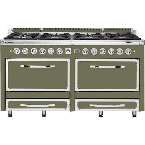 Viking - Tuscany 7.6 Cu. Ft. Freestanding Double Oven Dual Fuel True Convection Range - Cypress green