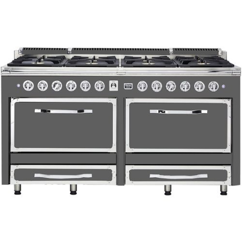 Viking - Tuscany 7.6 Cu. Ft. Freestanding Double Oven Dual Fuel True Convection Range - Damascus gray