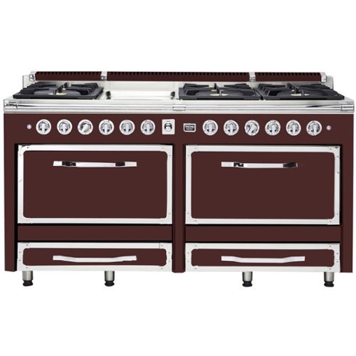 Viking - Tuscany 7.6 Cu. Ft. Freestanding Double Oven Dual Fuel True Convection Range - Kalamata red