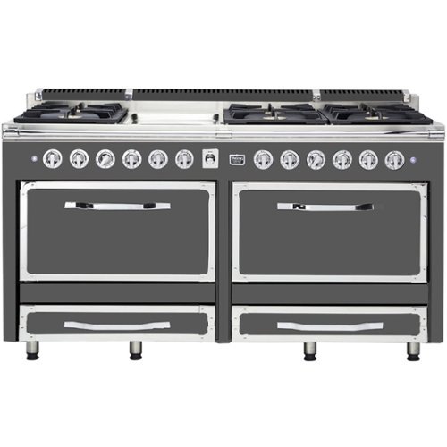 Viking - Tuscany 7.6 Cu. Ft. Freestanding Double Oven Dual Fuel True Convection Range - Damascus gray