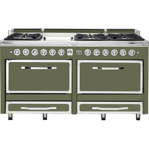Viking - Tuscany 7.6 Cu. Ft. Freestanding Double Oven Dual Fuel True Convection Range - Cypress green